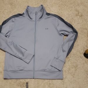 Under Armour Light Gray and Dark Gray Full-Zip Track Jacket